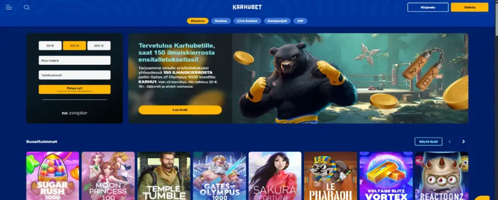 Karhubet Casino — arvostelu suomalaisille pelaajille